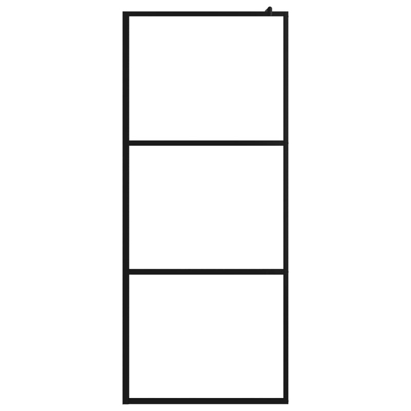 vidaXL Walk-in Shower Wall with Clear ESG Glass Black 80x195 cm