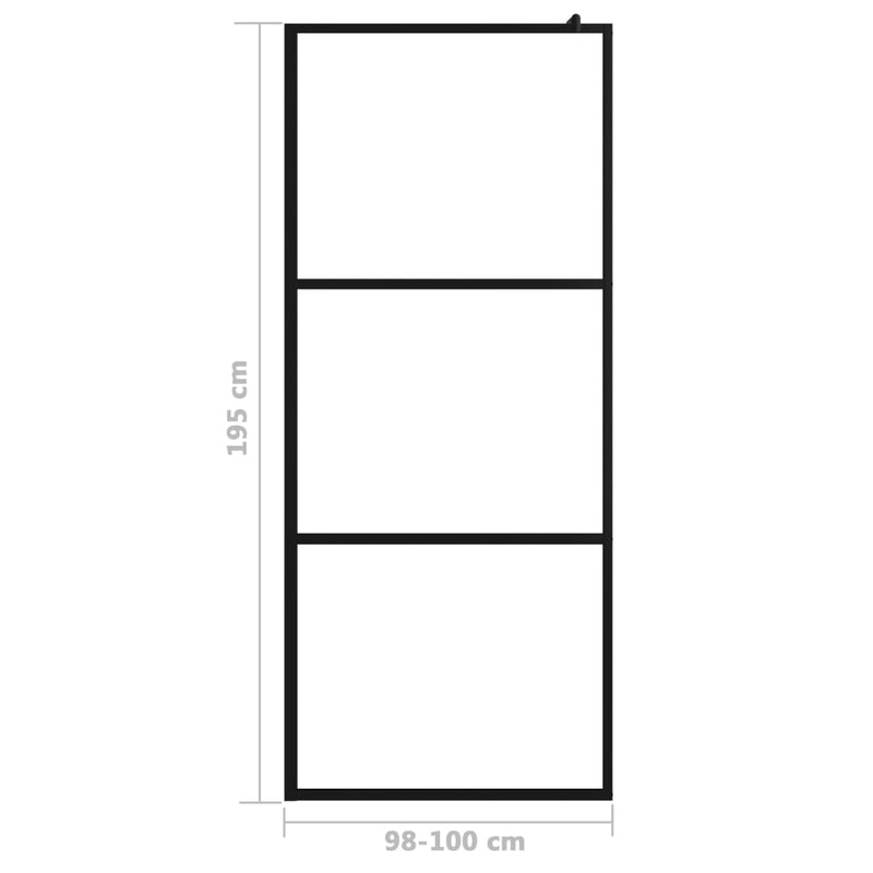 vidaXL Walk-in Shower Wall with Clear ESG Glass Black 80x195 cm