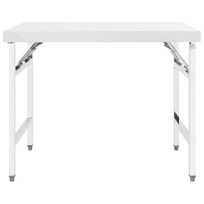 vidaXL Kitchen Folding Work Table 85x60x80 cm Stainless Steel