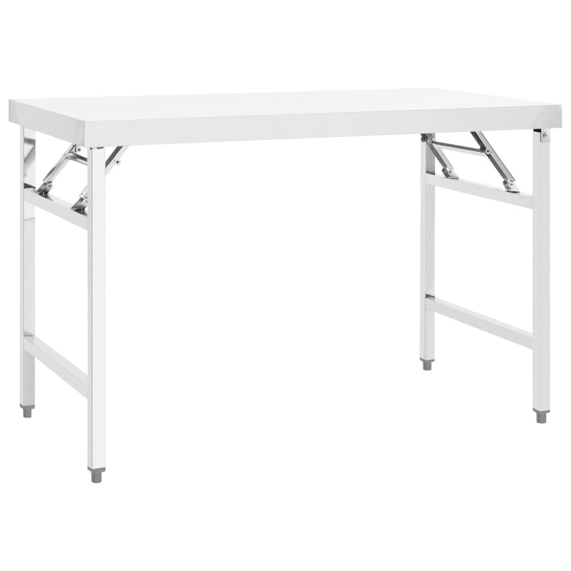 vidaXL Kitchen Folding Work Table 85x60x80 cm Stainless Steel