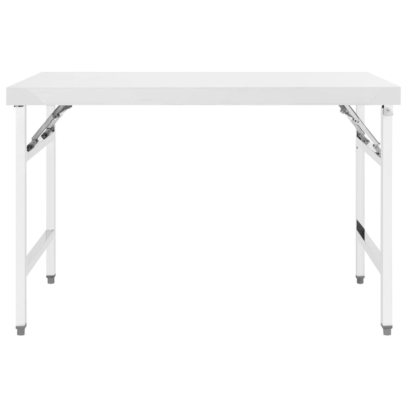 vidaXL Kitchen Folding Work Table 85x60x80 cm Stainless Steel