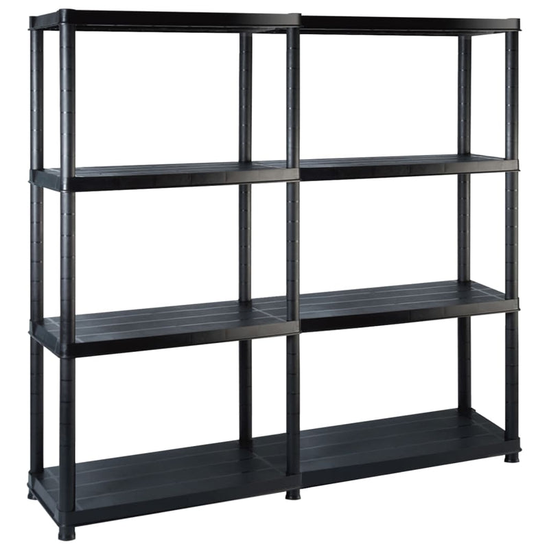 vidaXL Storage Shelf 4-Tier Black 183x30.5x130 cm Plastic