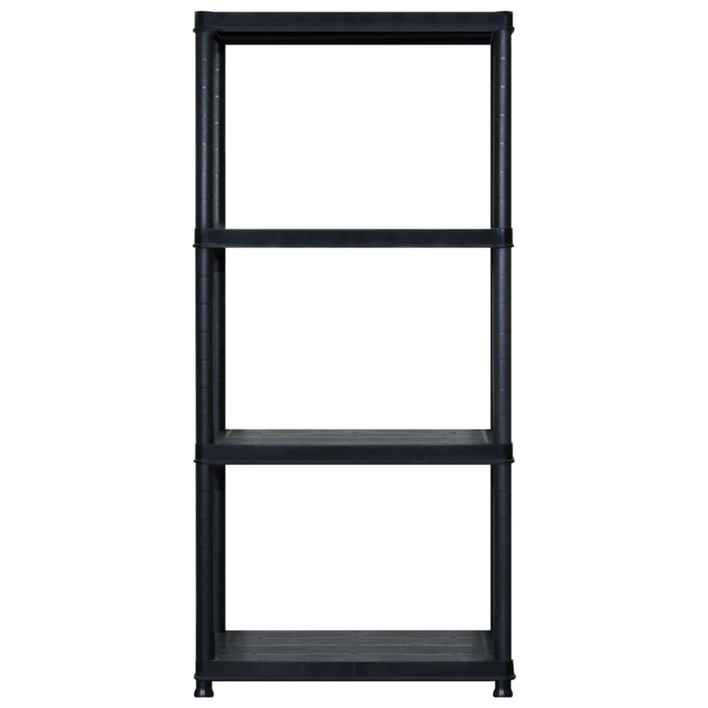 vidaXL Storage Shelf 4-Tier Black 183x30.5x130 cm Plastic