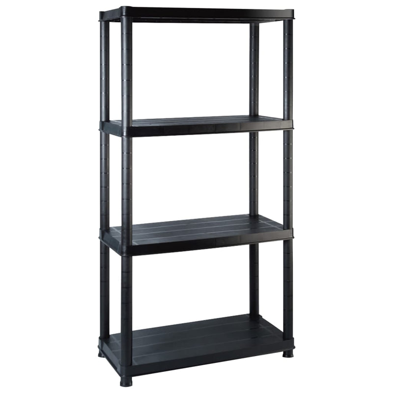 vidaXL Storage Shelf 4-Tier Black 183x30.5x130 cm Plastic