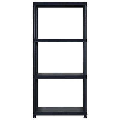 vidaXL Storage Shelf 4-Tier Black 183x30.5x130 cm Plastic