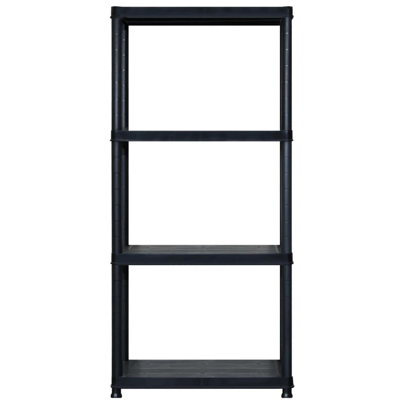 vidaXL Storage Shelf 4-Tier Black 183x30.5x130 cm Plastic