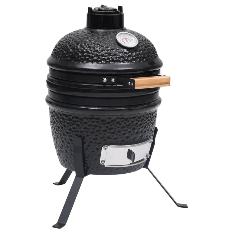 vidaXL 2-in-1 Kamado Barbecue Grill Smoker Ceramic 56 cm Black