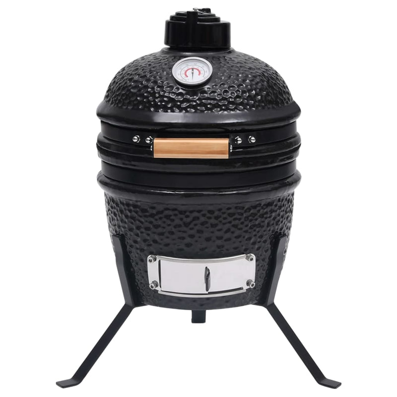 vidaXL 2-in-1 Kamado Barbecue Grill Smoker Ceramic 56 cm Black