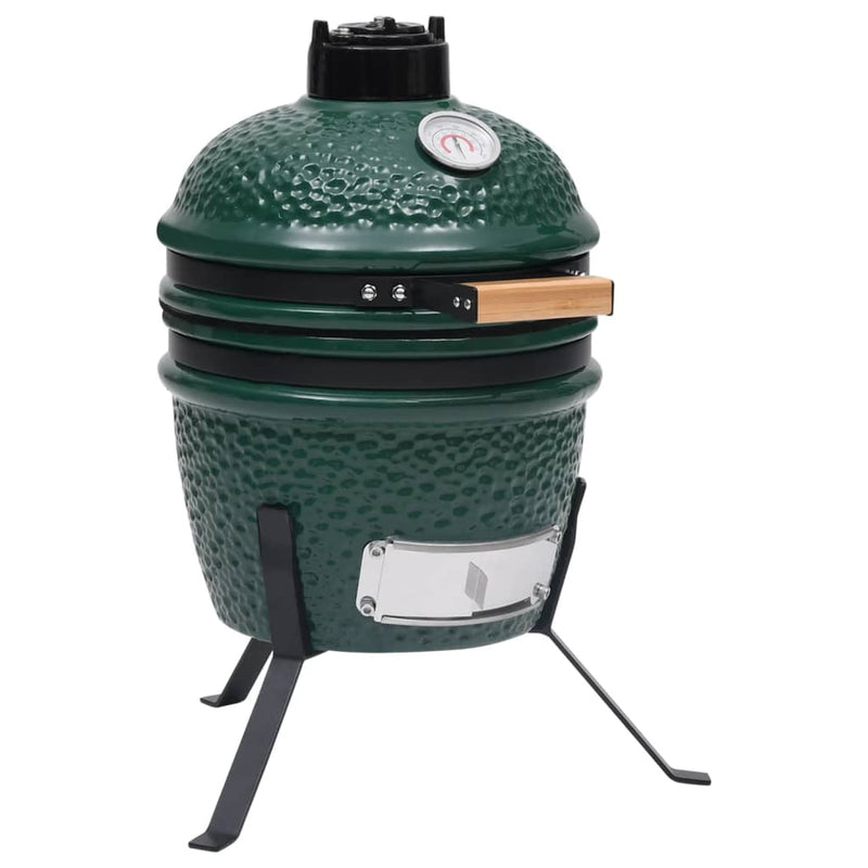 vidaXL 2-in-1 Kamado Barbecue Grill Smoker Ceramic 56 cm Black
