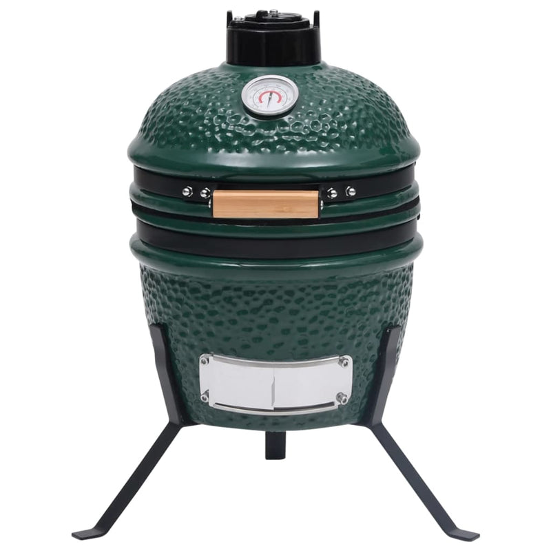 vidaXL 2-in-1 Kamado Barbecue Grill Smoker Ceramic 56 cm Black