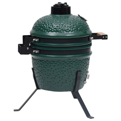 vidaXL 2-in-1 Kamado Barbecue Grill Smoker Ceramic 56 cm Black