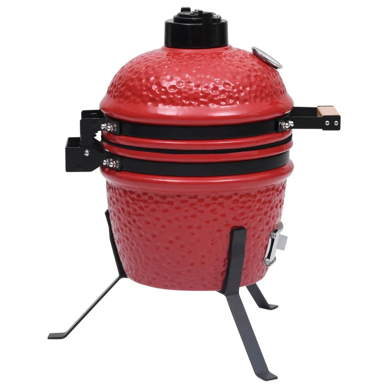 vidaXL 2-in-1 Kamado Barbecue Grill Smoker Ceramic 56 cm Black