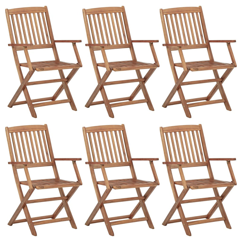 vidaXL Folding Garden Chairs 6 pcs Solid Wood Acacia