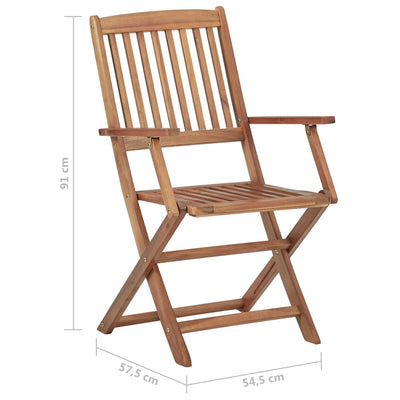 vidaXL Folding Garden Chairs 6 pcs Solid Wood Acacia