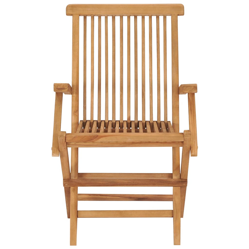 vidaXL Garden Chairs with Anthracite Cushions 4 pcs Solid Teak Wood