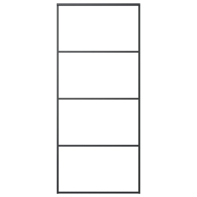 vidaXL Sliding Door Aluminium and ESG Glass 76x205 cm Black