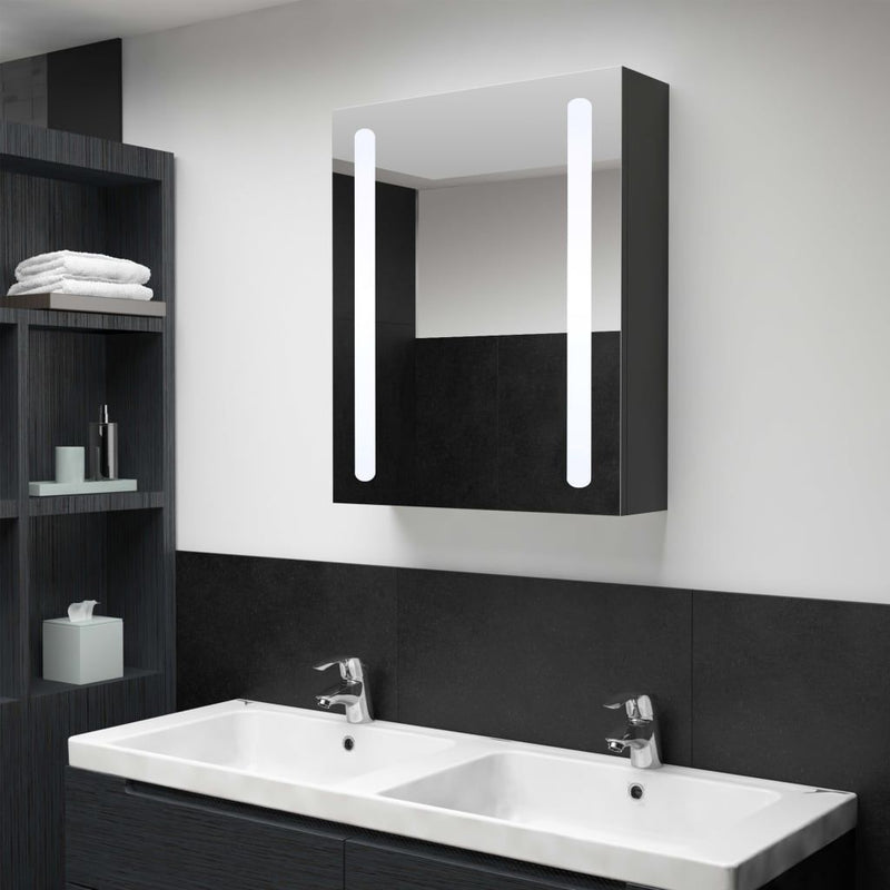 vidaXL LED Bathroom Mirror Cabinet 50x13x70 cm