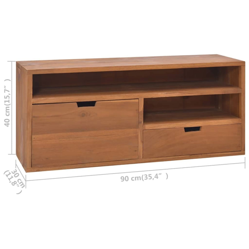 vidaXL TV Cabinet 90x30x40 cm Solid Teak Wood