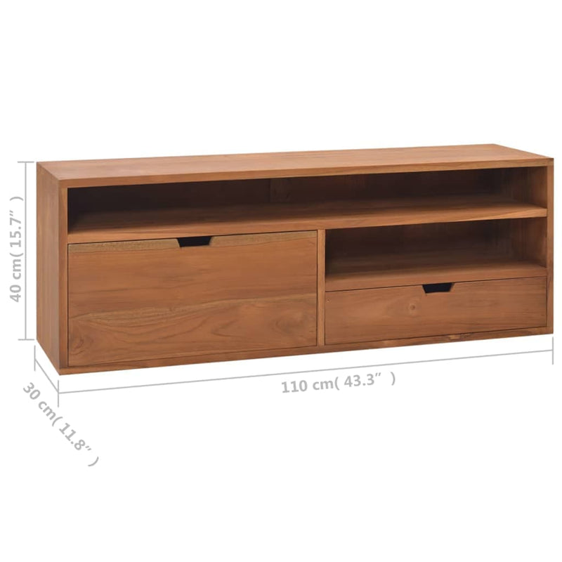 vidaXL TV Cabinet 110x30x40 cm Solid Teak Wood
