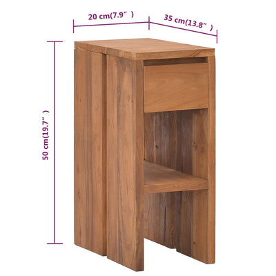 vidaXL Bedside Cabinet 20x35x50 cm Solid Teak Wood