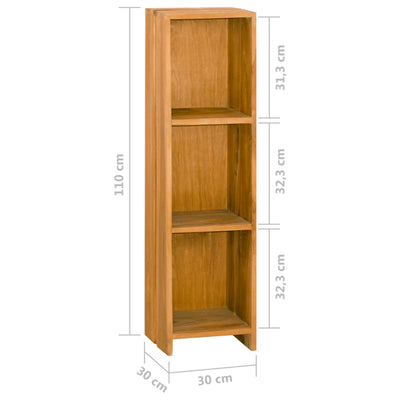 vidaXL Bookshelf 30x30x110 cm Solid Teak Wood