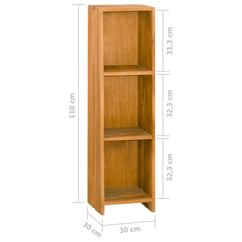 vidaXL Bookshelf 30x30x110 cm Solid Teak Wood