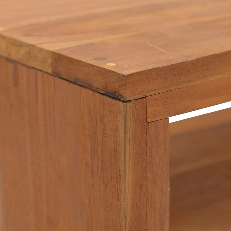 vidaXL TV Cabinet with Wheels 110x30x40 cm Solid Teak Wood