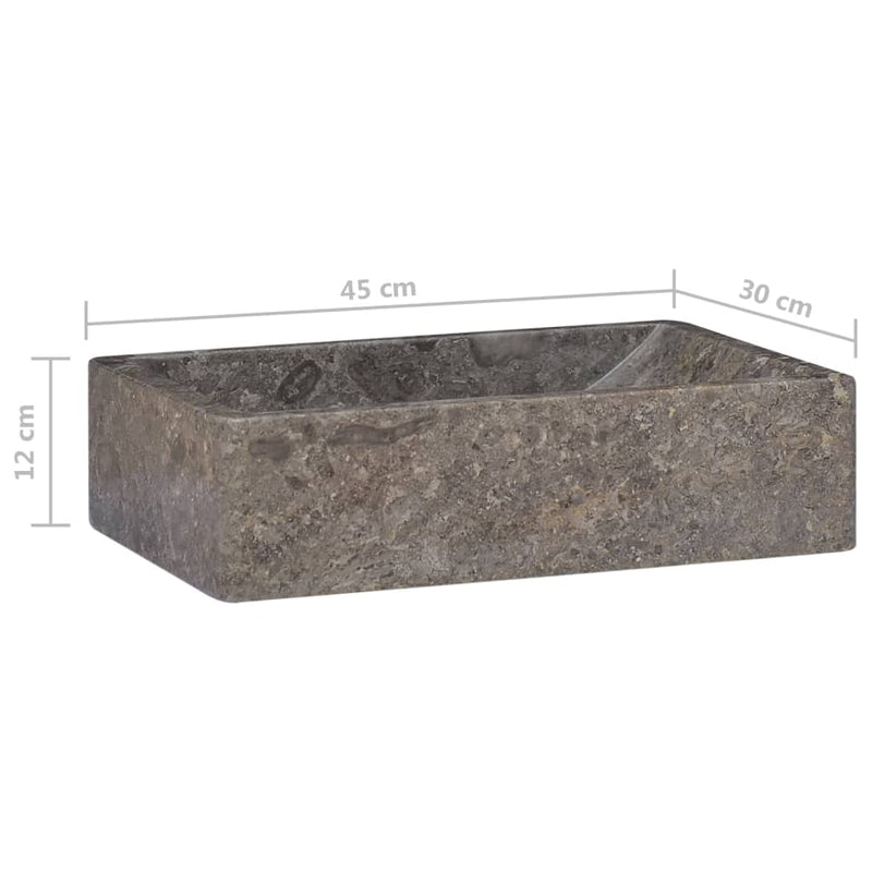 vidaXL Sink Grey 58x39x10 cm Marble