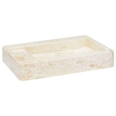 vidaXL Sink Cream 58x39x10 cm Marble