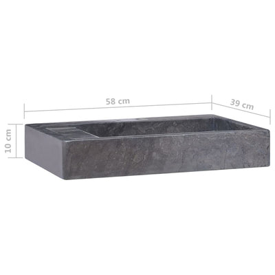 vidaXL Sink Cream 58x39x10 cm Marble