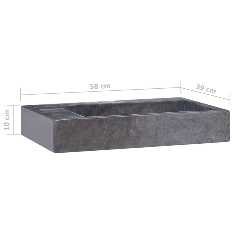 vidaXL Sink Cream 58x39x10 cm Marble