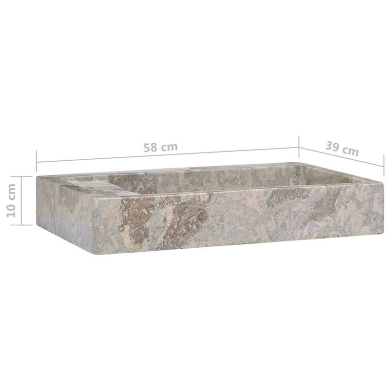 vidaXL Sink Grey 58x39x10 cm Marble