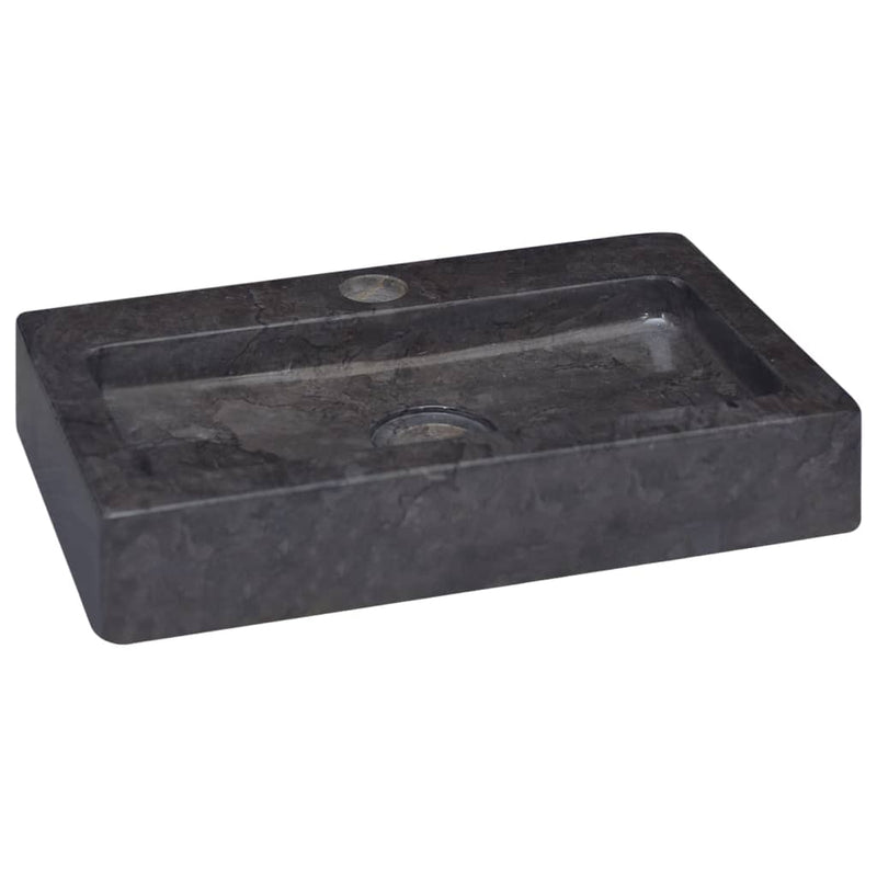 vidaXL Wall-mounted Sink Black 38x24x6.5 cm Marble