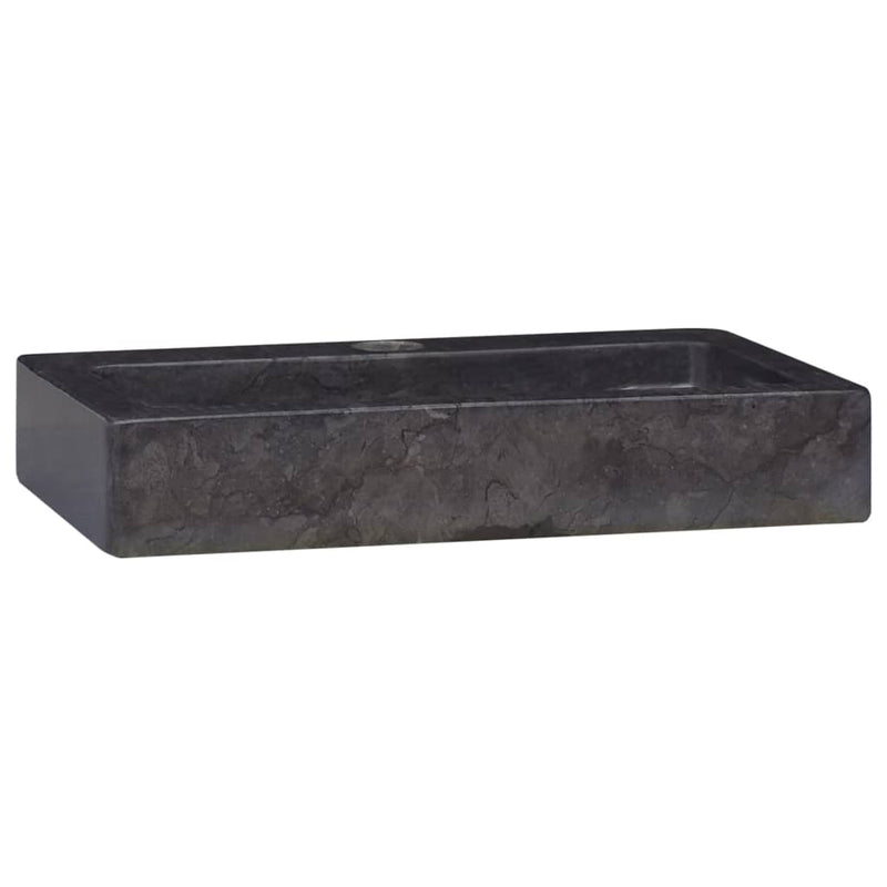 vidaXL Wall-mounted Sink Black 38x24x6.5 cm Marble
