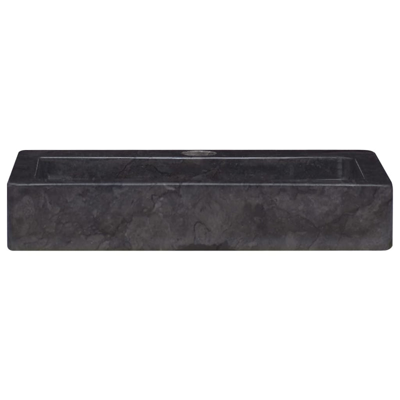vidaXL Wall-mounted Sink Black 38x24x6.5 cm Marble