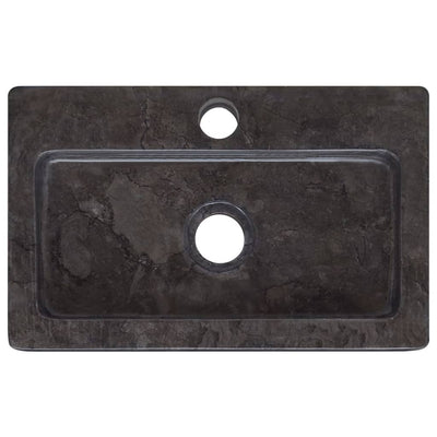 vidaXL Wall-mounted Sink Black 38x24x6.5 cm Marble