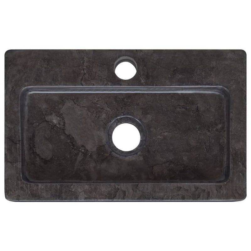 vidaXL Wall-mounted Sink Black 38x24x6.5 cm Marble