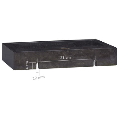 vidaXL Wall-mounted Sink Black 38x24x6.5 cm Marble