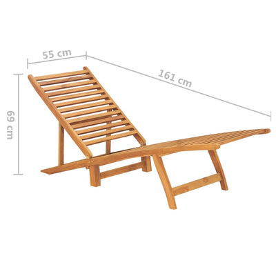 vidaXL Sun Lounger Solid Teak Wood