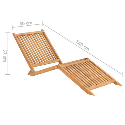 vidaXL Sun Lounger Solid Teak Wood