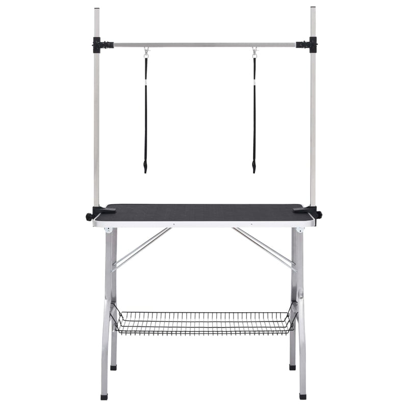 vidaXL Adjustable Dog Grooming Table with 1 Loop and Basket