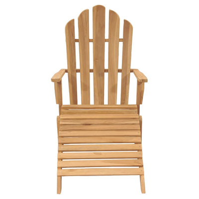 vidaXL Adirondack Chair with Footrest Solid Wood Teak