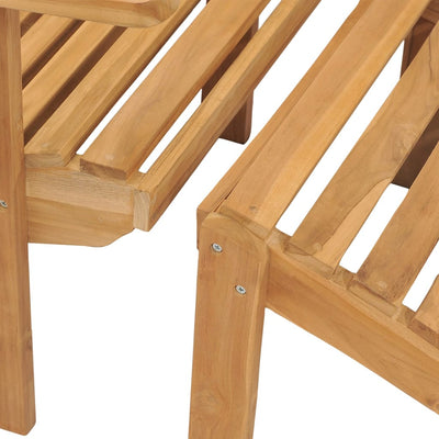 vidaXL Adirondack Chair with Footrest Solid Wood Teak