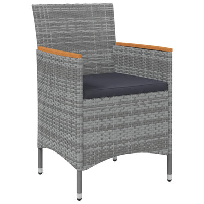 vidaXL 11 Piece Garden Dining Set Grey Poly Rattan