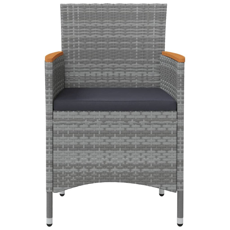 vidaXL 11 Piece Garden Dining Set Grey Poly Rattan