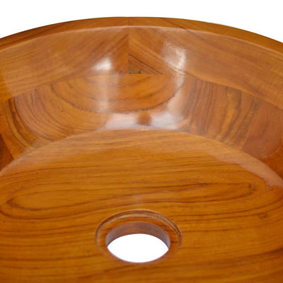 vidaXL Basin Solid Teak Wood Φ40x10 cm
