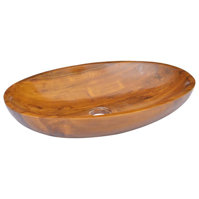 vidaXL Basin Solid Teak Wood Φ40x10 cm