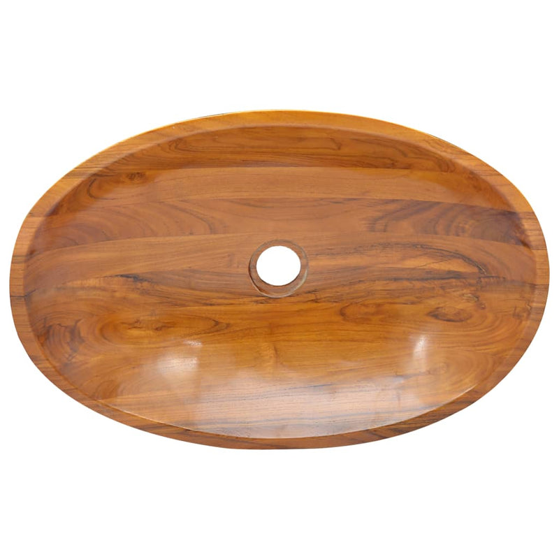 vidaXL Basin Solid Teak Wood Φ40x10 cm