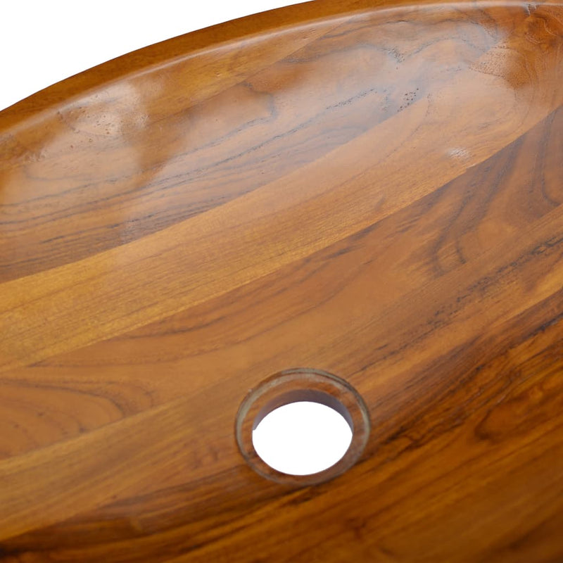 vidaXL Basin Solid Teak Wood Φ40x10 cm