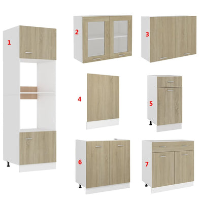 vidaXL 7 Piece Kitchen Cabinet Set Sonoma Oak Engineered Wood